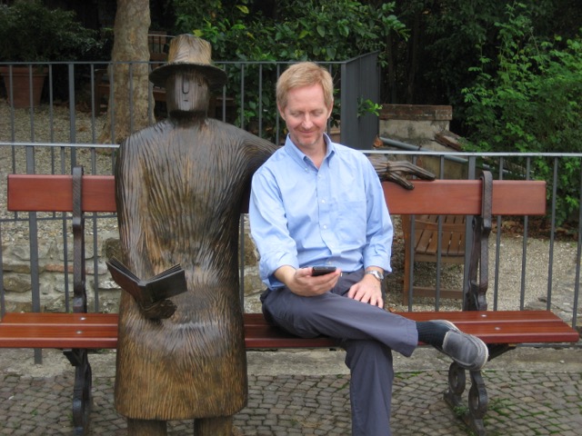 Jack on a bench in Florence, Italy