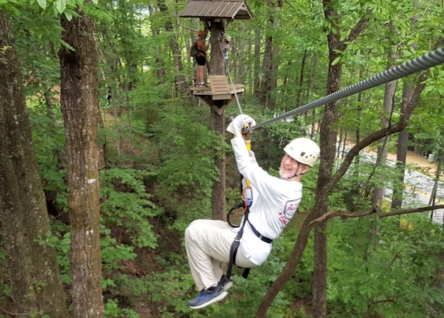 Jack on a zipline in Helen, GA